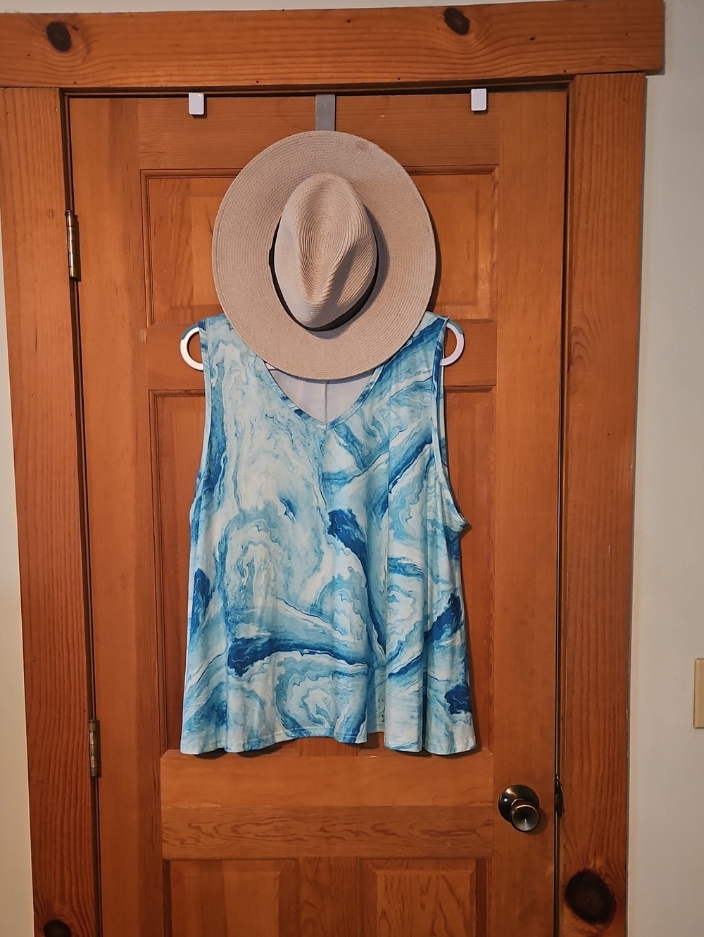 Love Blue Marble V-Neck Tank Top